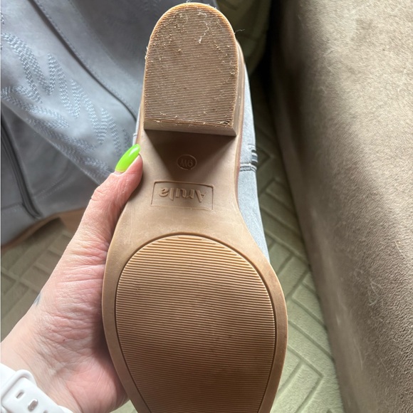 ARULA Gray Heeled Boots - Picture 2 of 2